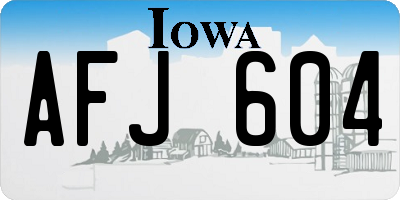 IA license plate AFJ604