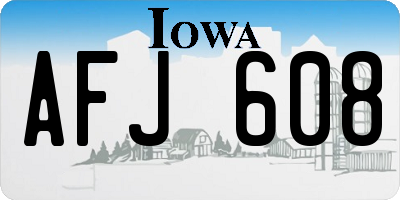 IA license plate AFJ608