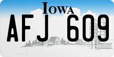 IA license plate AFJ609
