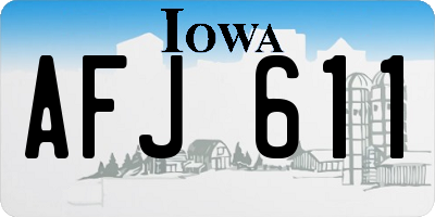 IA license plate AFJ611