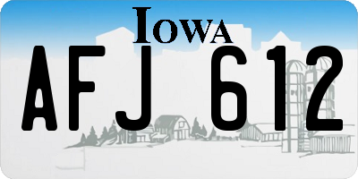 IA license plate AFJ612