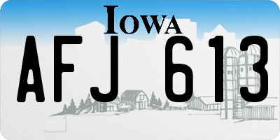 IA license plate AFJ613