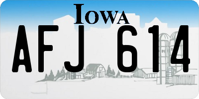 IA license plate AFJ614