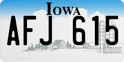 IA license plate AFJ615