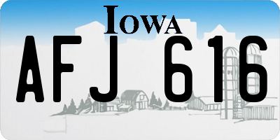 IA license plate AFJ616