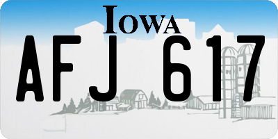 IA license plate AFJ617