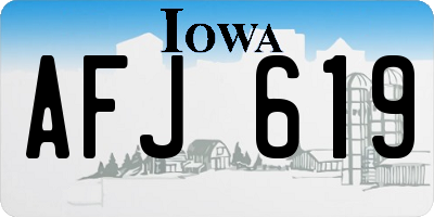 IA license plate AFJ619