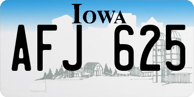 IA license plate AFJ625