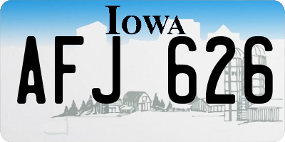 IA license plate AFJ626