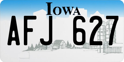 IA license plate AFJ627