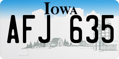 IA license plate AFJ635