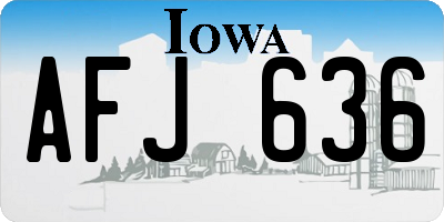 IA license plate AFJ636