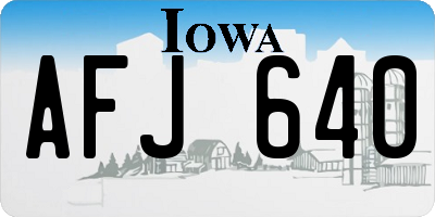 IA license plate AFJ640
