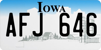 IA license plate AFJ646