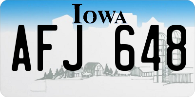 IA license plate AFJ648
