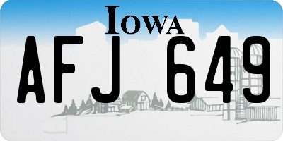 IA license plate AFJ649