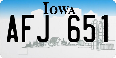 IA license plate AFJ651