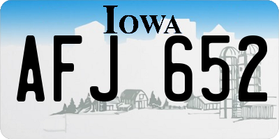 IA license plate AFJ652