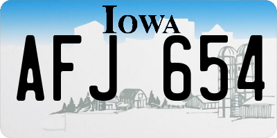 IA license plate AFJ654