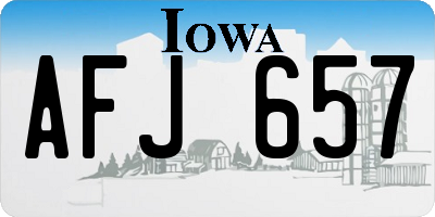 IA license plate AFJ657