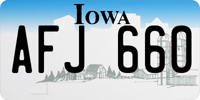 IA license plate AFJ660