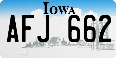 IA license plate AFJ662
