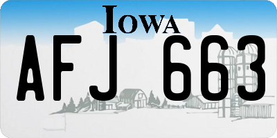 IA license plate AFJ663