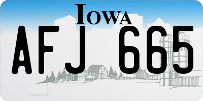 IA license plate AFJ665