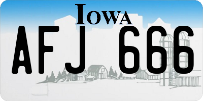 IA license plate AFJ666