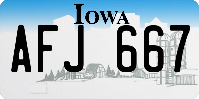 IA license plate AFJ667