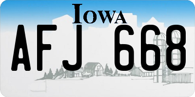 IA license plate AFJ668