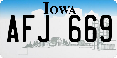 IA license plate AFJ669