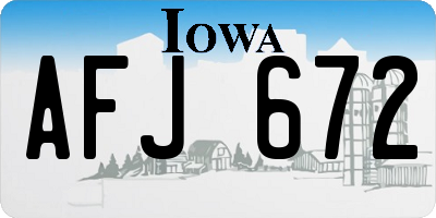 IA license plate AFJ672