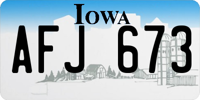 IA license plate AFJ673