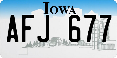 IA license plate AFJ677