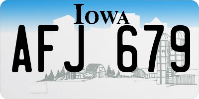 IA license plate AFJ679