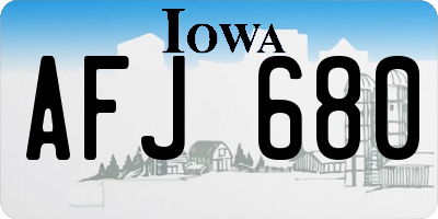 IA license plate AFJ680