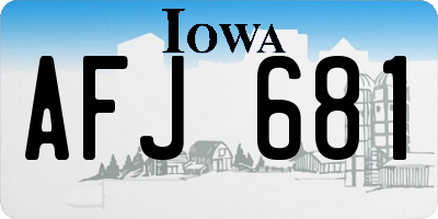 IA license plate AFJ681