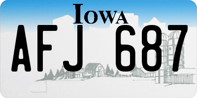 IA license plate AFJ687