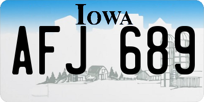IA license plate AFJ689