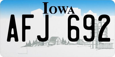 IA license plate AFJ692