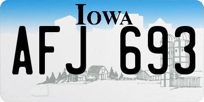 IA license plate AFJ693