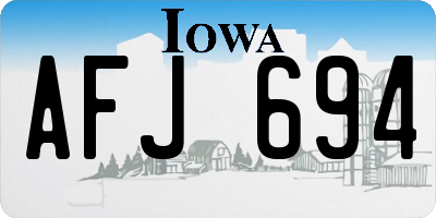 IA license plate AFJ694
