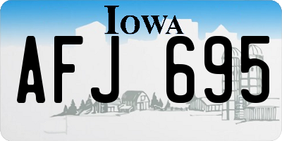 IA license plate AFJ695