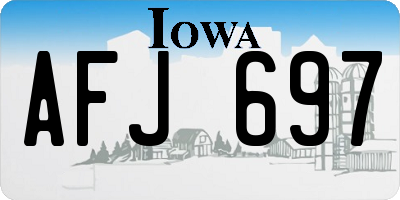 IA license plate AFJ697