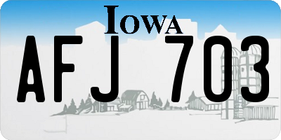 IA license plate AFJ703