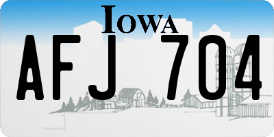 IA license plate AFJ704
