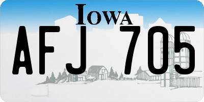 IA license plate AFJ705