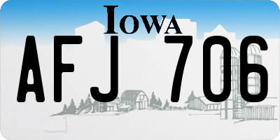 IA license plate AFJ706