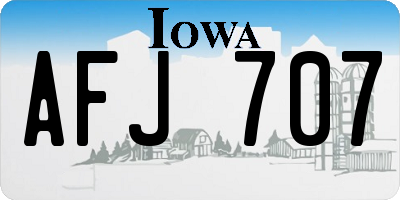 IA license plate AFJ707